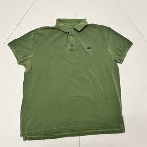 American Eagle Outfitters Mens 2XL Polo Shirt Green Athletic Fit Short Sleeve